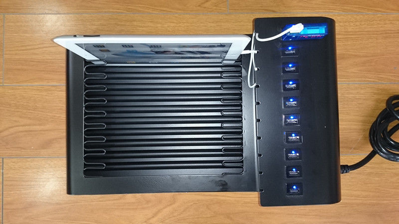 Elektronik / Ipad / Cep Telefonu için Paslanmaz Çelik 10 Port Masaüstü USB Şarj Istasyonu