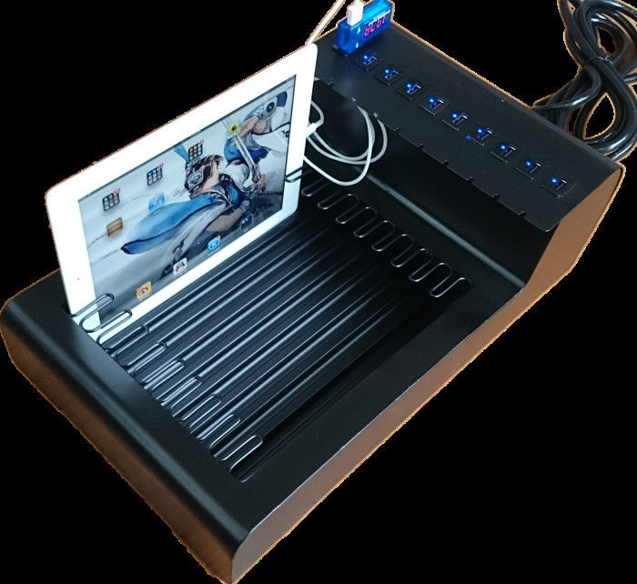 Elektronik / Ipad / Cep Telefonu için Paslanmaz Çelik 10 Port Masaüstü USB Şarj Istasyonu