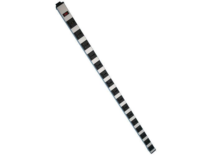 Transformatör / Adaptör Kullanımı İçin 48 inç Ağır Hizmet Tipi Evrensel Metal Güç Şeridi PDU 16 Yolu