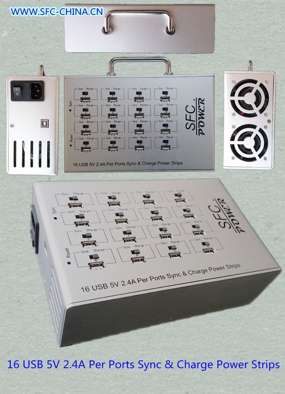 Çok Şarj 16 Port USB Sadece Güç Şeridi IPad Mobile MP3 Güç Bankası İçin 5V 2.4A