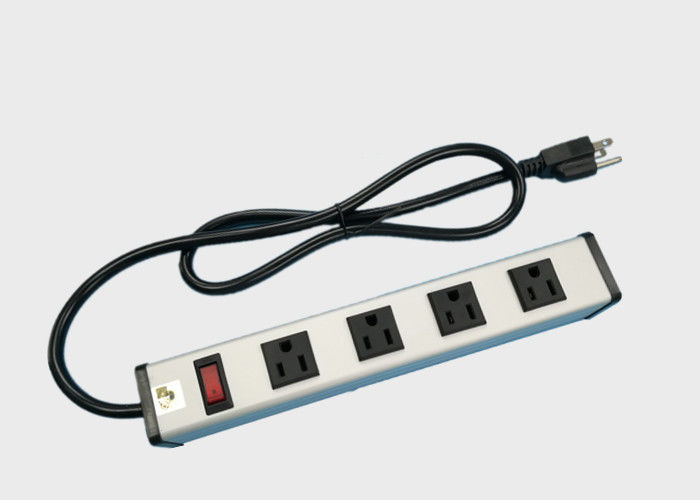 Atölye / Ofis için Kapalı Kapama Anahtarı ile Metal 4 Yollu Multi Outlet Güç Şeridi