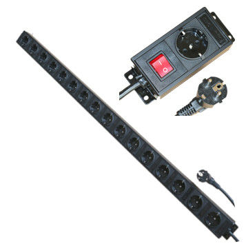Ağ / Laboratuvar / Fabrika 250V 16A için Multi Plug 16 Way Avrupa Güç Şeridi
