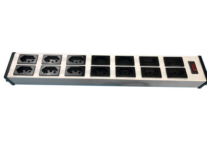 Elektrik 14 Yollu 19 "Anahtarı 10 Amp 250V ile Brezilya Çok Soket Uzatma Kablosu