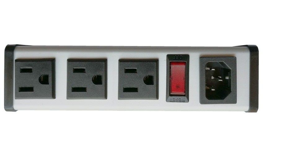 Kabine / Mutfak Altında Kablolu 3 Çıkışlı Güç Şeridi Çubuğu Yatay PDU