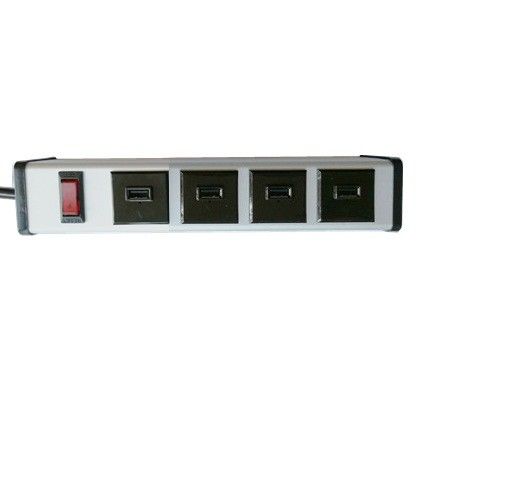4 Çıkış USB Şarj Güç Şeridi, Monte Dalgalanma Koruyucusu Güç Çubuğu ETL Onaylı