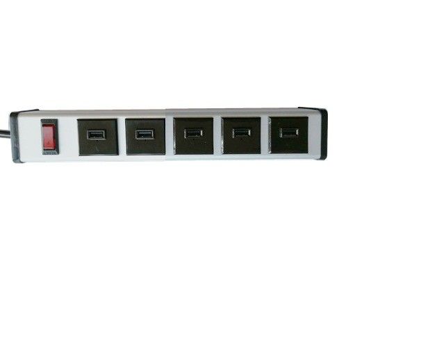 Güvenlik Akıllı 5 Port 2.0 Usb Şarj Güç Çubuğu Hızlı Şarj AU / AB / İNGILTERE / ABD Plug