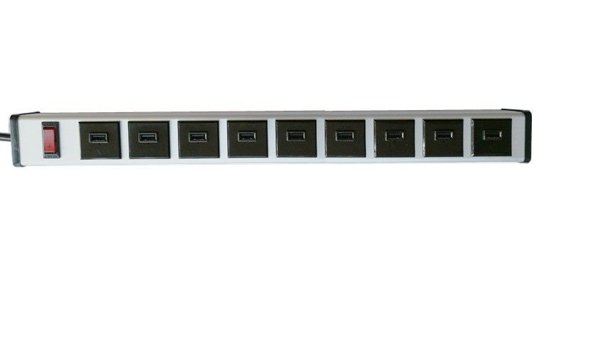 Çoklu 9 Port USB Şarj Güç Şeridi Kısa Devre Koruması ETL FCC CE