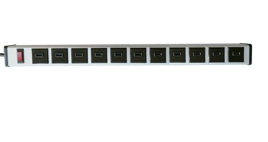 Ev / Ticari Kullanım için Aşırı Gerilim Koruması ile Çoklu 11 USB Bağlantı Noktası Güç Şeridi