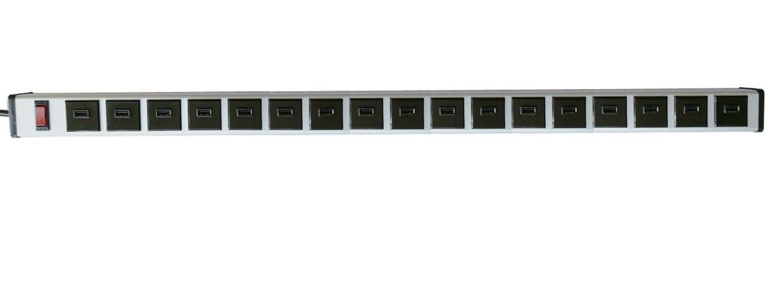 IPhone iPad Tablet Telefon için 100-250VAC 17 Port 2.0 USB Şarj Güç Şeridi