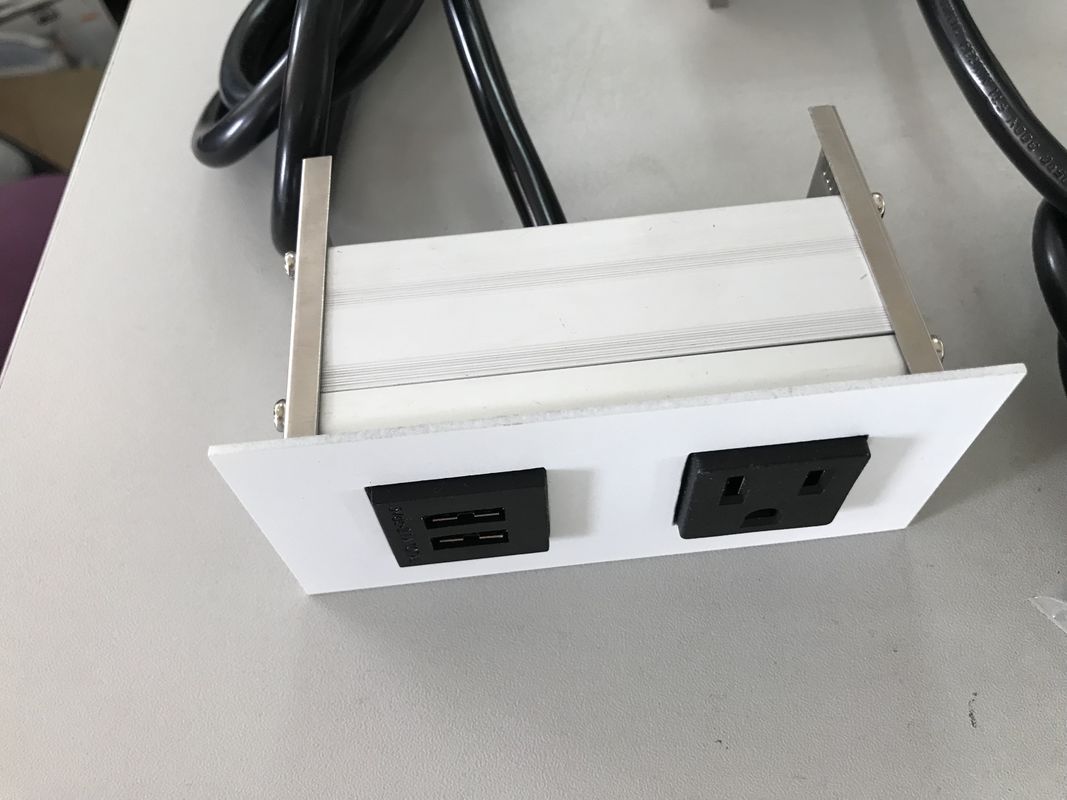1 Çıkışlı / 2 USB Bağlantı Noktalı Gizli Masaüstü Güç Prizleri, Paslanmaz çelik Ön Paneller
