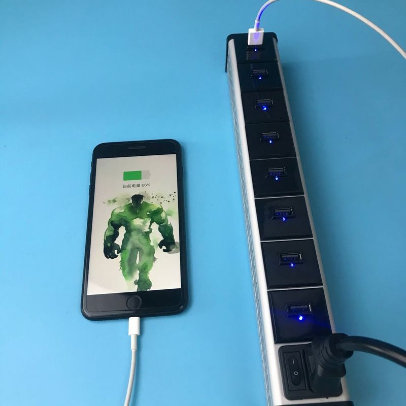 8-USB Portları Cep Telefonu ve Tablet için Güç Şeridi, 5V 2.1A çıkışlı Çoklu Usb Şarj Cihazı