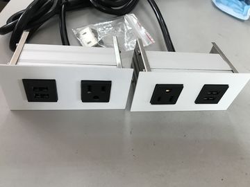 1 Çıkışlı / 2 USB Bağlantı Noktalı Gizli Masaüstü Güç Prizleri, Paslanmaz çelik Ön Paneller